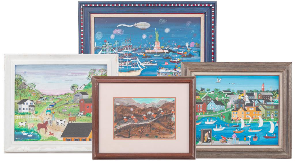 FOUR PAINTINGS BY BILLIE HUTT. (1 of 7)