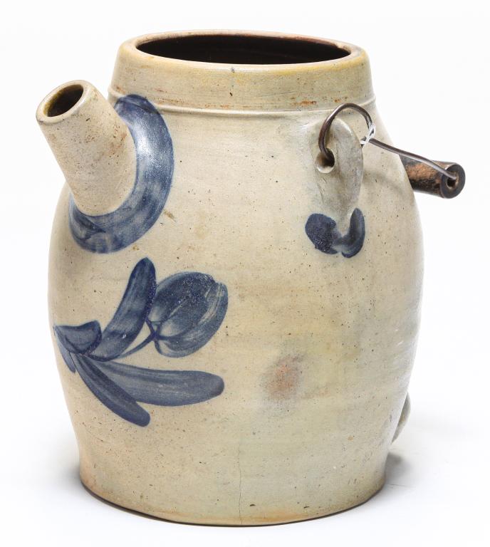 AMERICAN HYSSONG STONEWARE BATTER JUG. (1 of 5)
