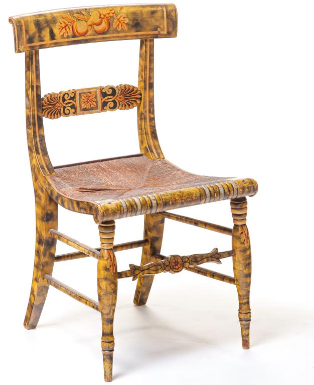 AMERICAN FANCY DECORATED SIDE CHAIR. (1 of 6)