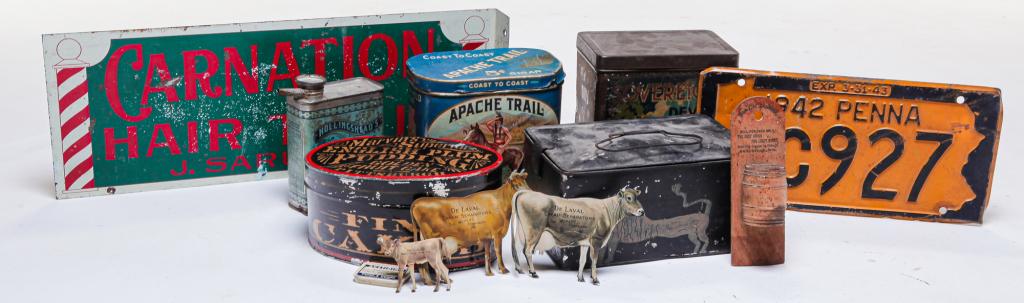 AMERICAN ADVERTISTING AND TOBBACO TINS. (1 of 7)