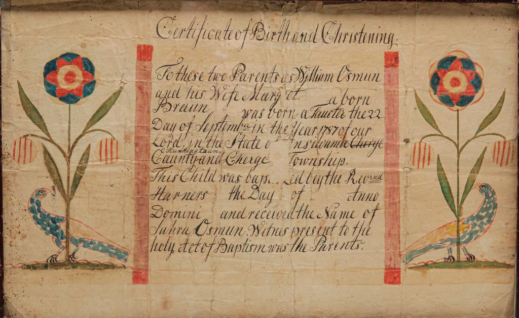 PENNSYLVANIA FRAKTUR. (1 of 3)