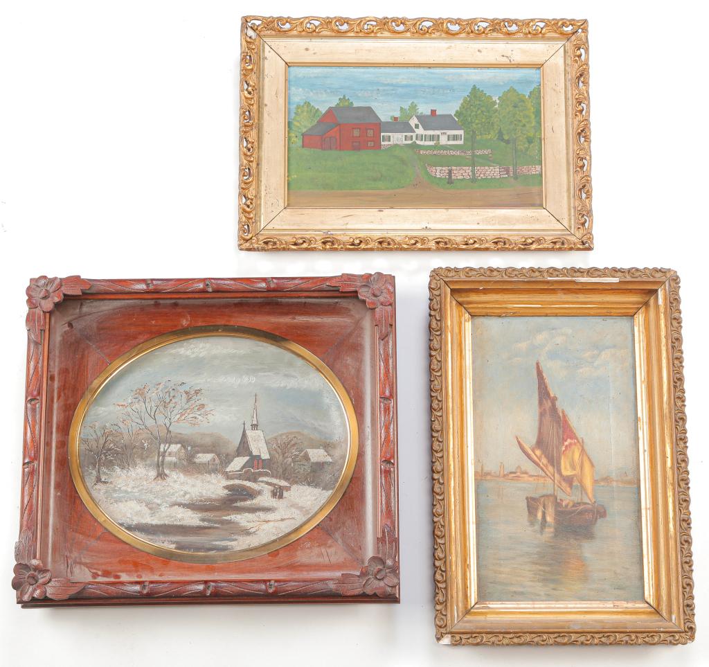 THREE PAINTINGS. (1 of 5)