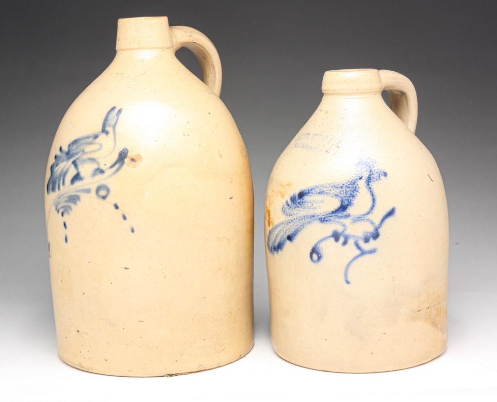 TWO NEW YORK STONEWARE JUGS. (1 of 7)