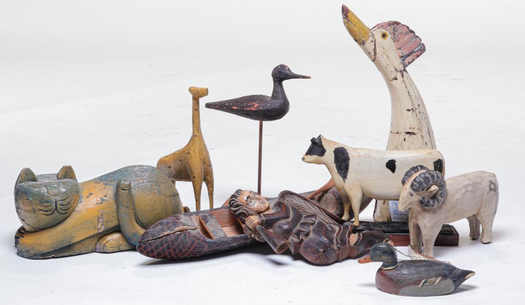 AMERICAN FOLK ART WOOD CARVINGS. (1 of 5)