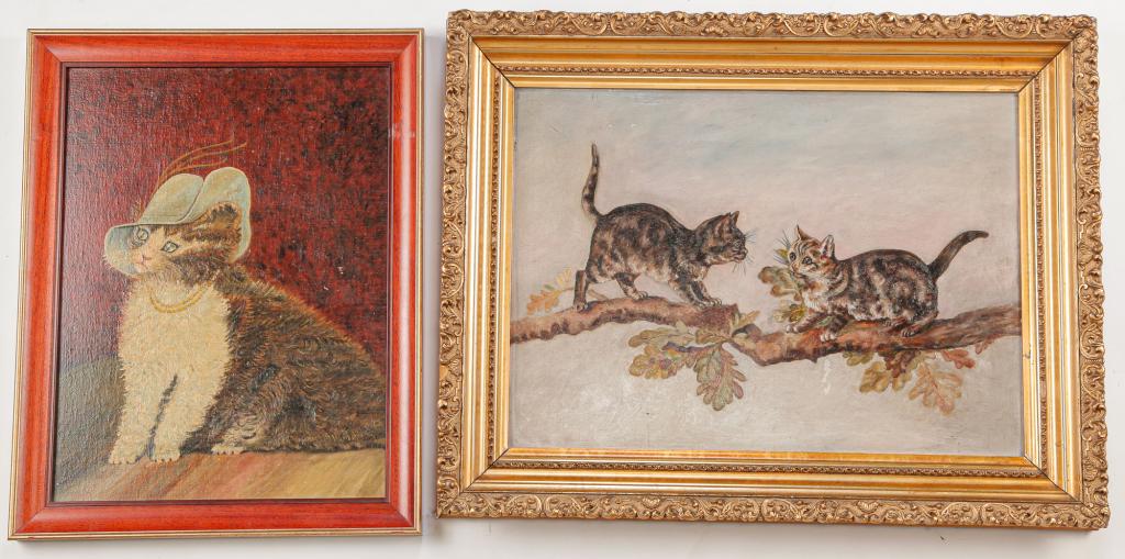 TWO AMERICAN CAT PAINTINGS. (1 of 6)
