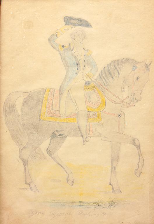 AMERICAN NAIVE PORTRAIT OF GEORGE WASHINGTON. (1 of 4)