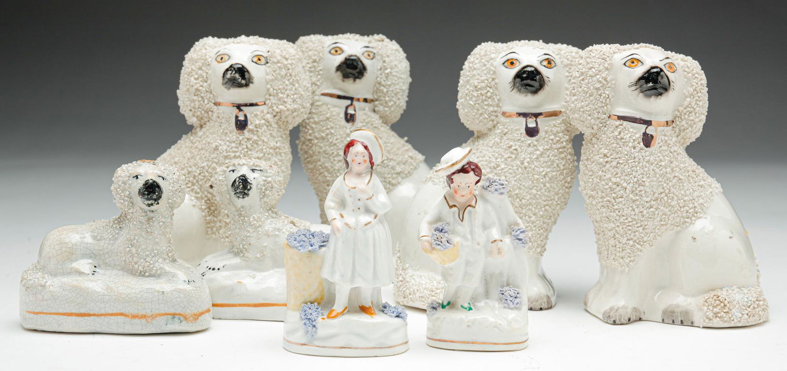 EIGHT ENGLISH STAFFORDSHIRE FIGURINES. (1 of 9)