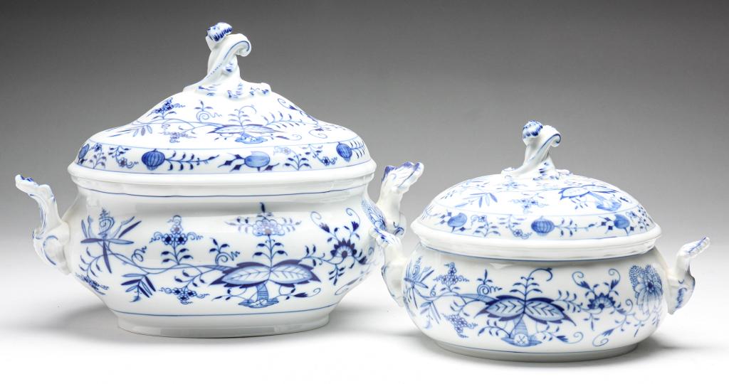 TWO GERMAN MEISSEN TUREENS. (1 of 7)