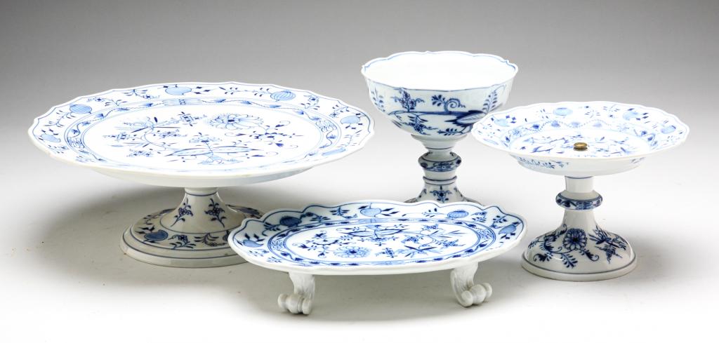FOUR GERMAN MEISSEN PIECES. (1 of 6)