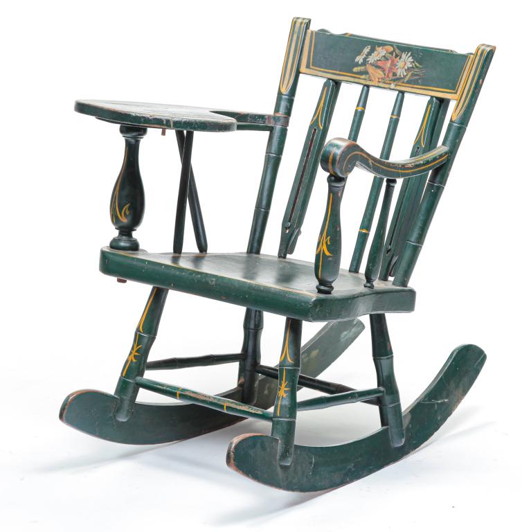 AMERICAN WRITING ARMCHAIR ROCKER. (1 of 7)