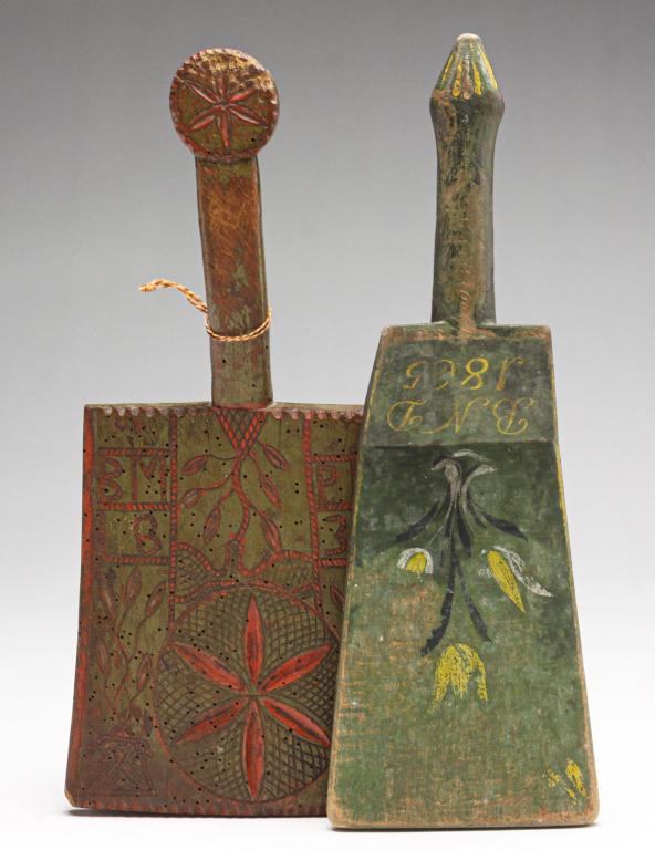 TWO EUROPEAN MANGLE BOARDS. (1 of 4)