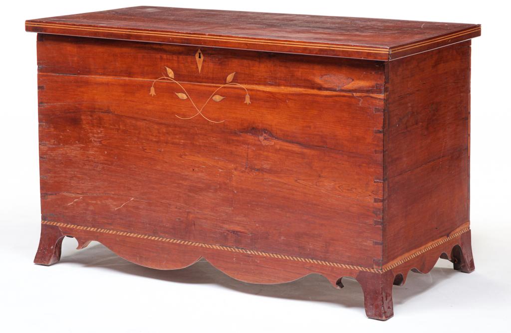 AMERICAN INLAID BLANKET CHEST. (1 of 7)