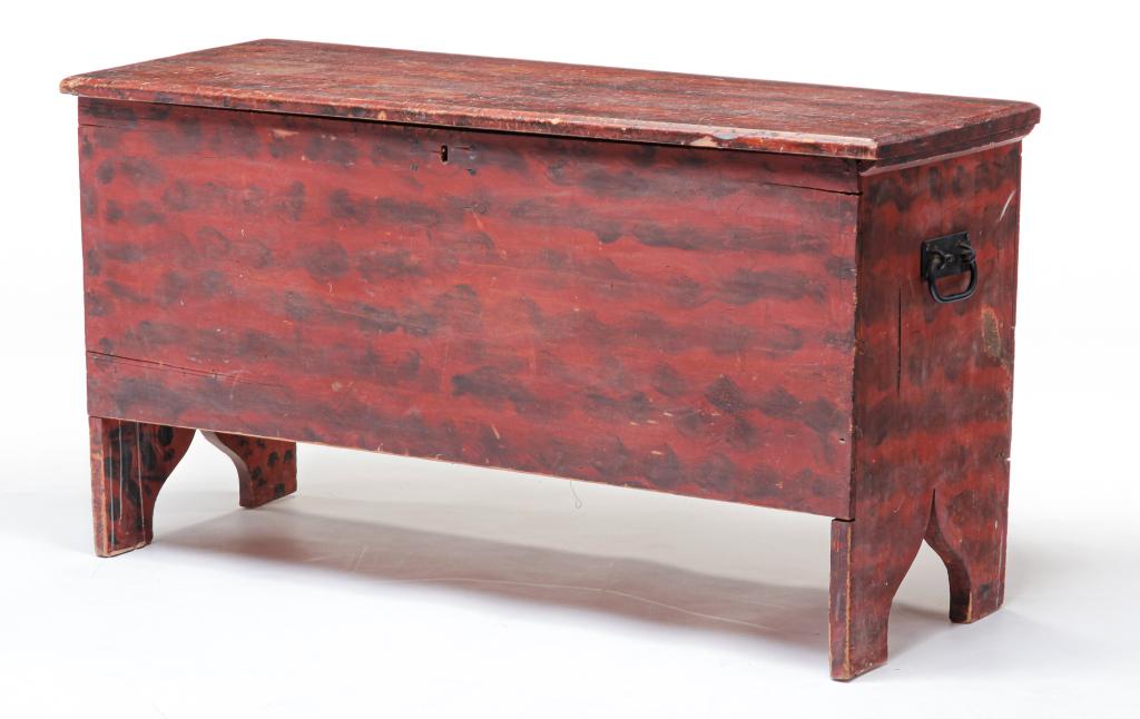 AMERICAN PAINT DECORATED BLANKET CHEST. (1 of 6)