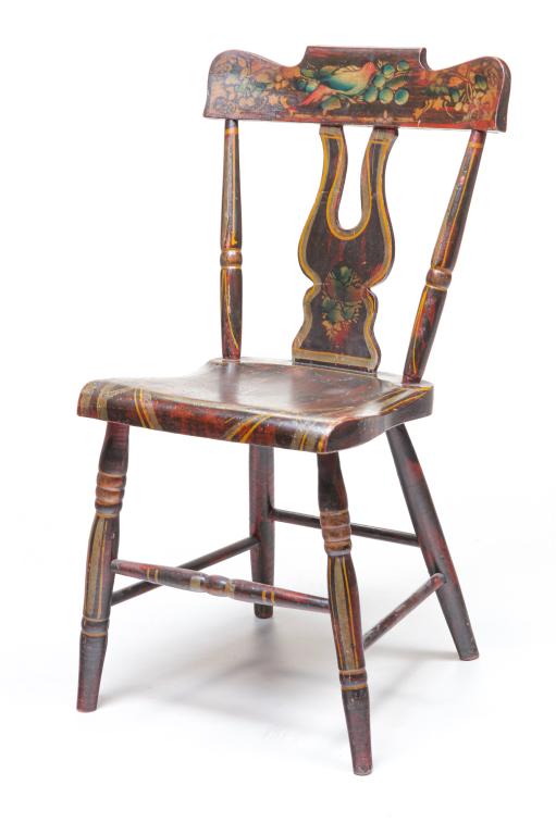AMERICAN DECORATED SIDE CHAIR. (1 of 5)