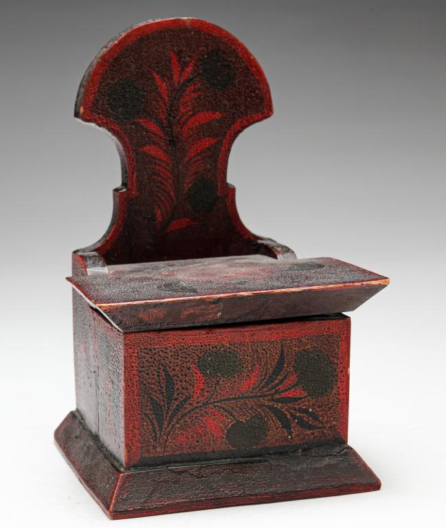 AMERICAN DECORATED SALT BOX. (1 of 4)