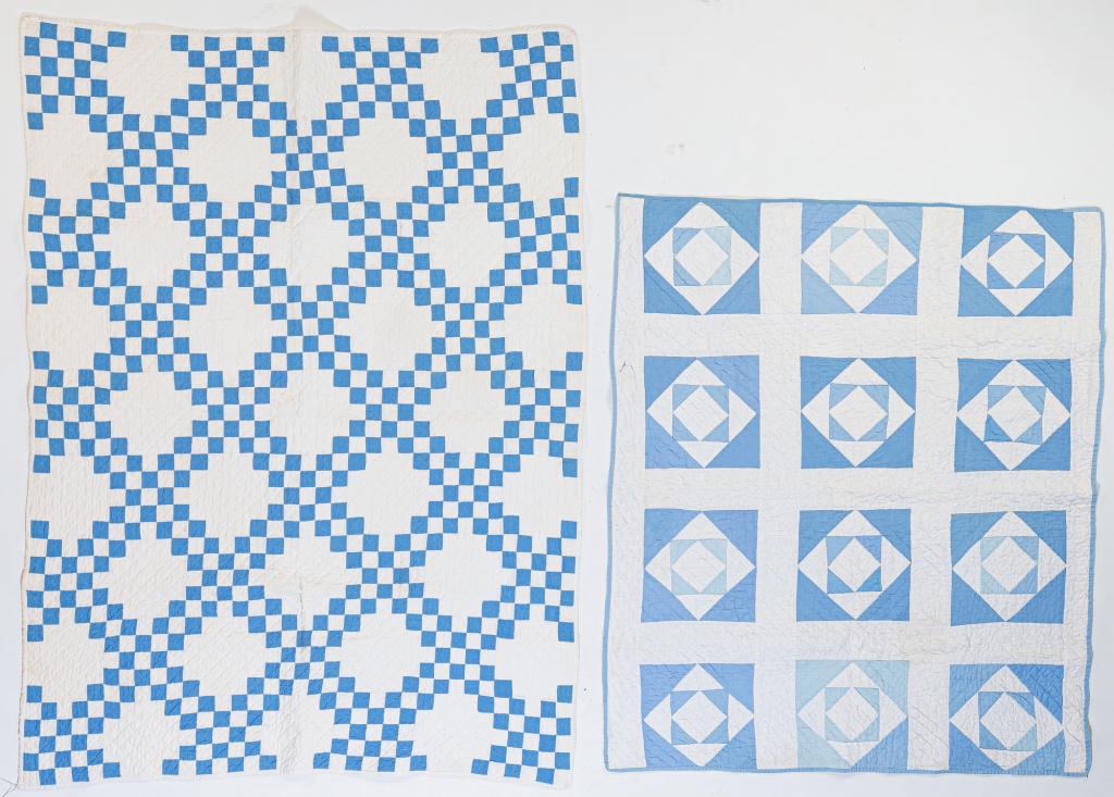 TWO AMERICAN PIECED CRIB QUILTS. (1 of 2)