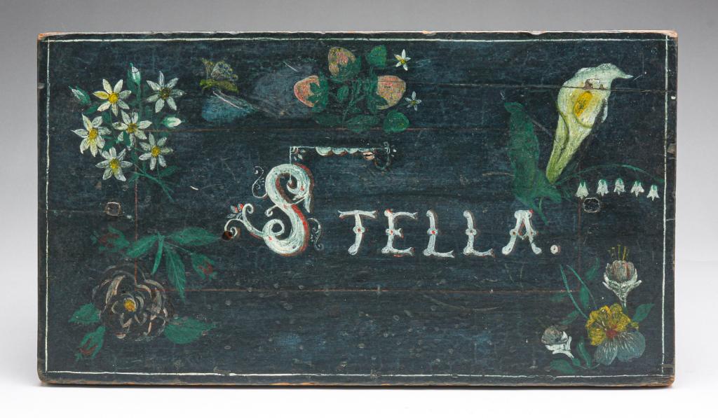 AMERICAN DECORATED FOOTSTOOL. (1 of 4)