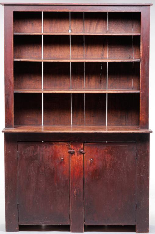 AMERICAN COUNTRY PAINTED PEWTER CUPBOARD. (1 of 7)