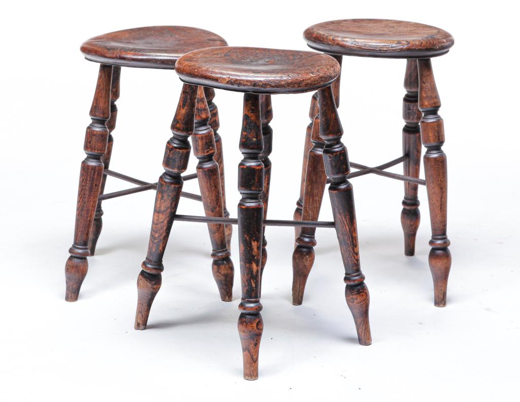 THREE ENGLISH STOOLS. (1 of 3)