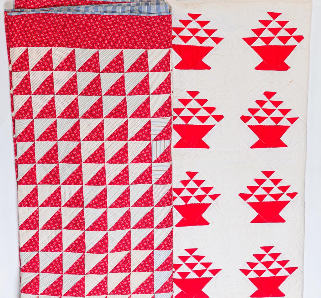 TWO AMERICAN PIECED QUILTS. (1 of 5)