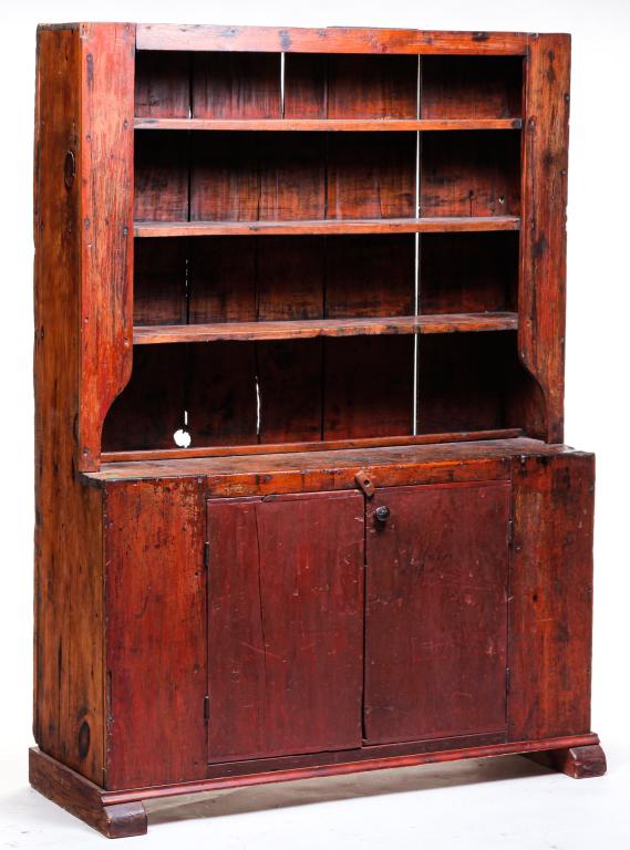 AMERICAN COUNTRY PEWTER CUPBOARD. (1 of 5)