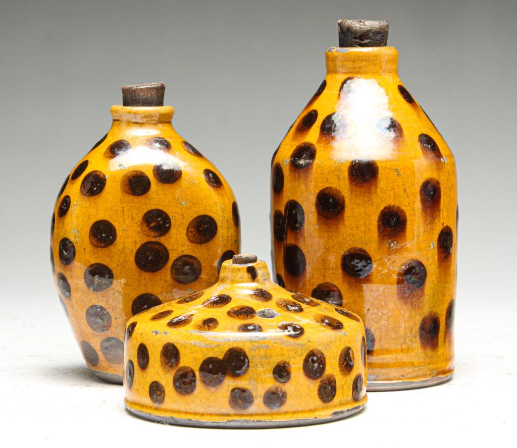 THREE GREG SCHOONER OHIO REDWARE CONTEMPORARY JARS (1 of 3)
