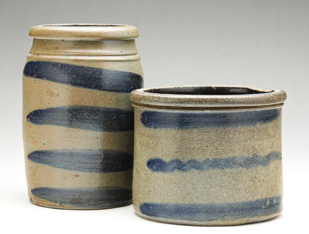 AMERICAN STONEWARE JAR AND CROCK. (1 of 5)