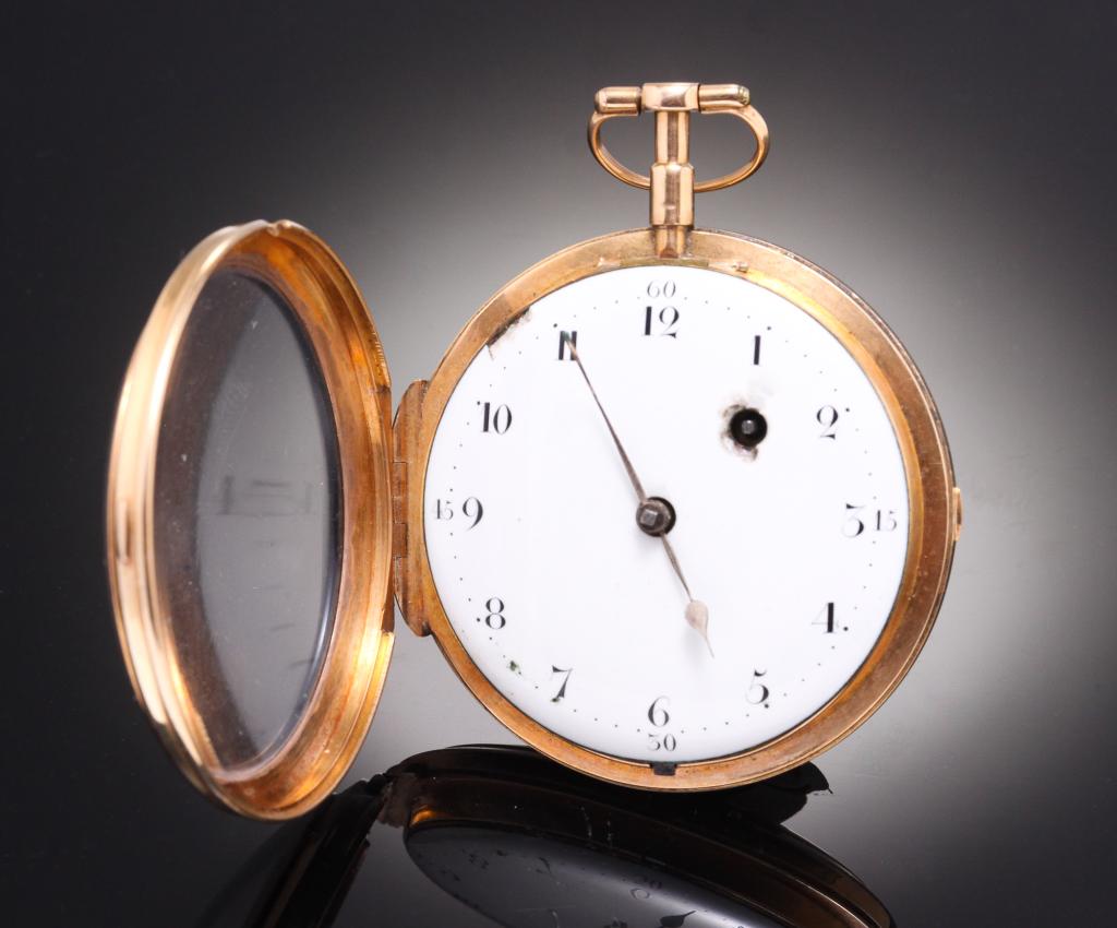18 KARAT GOLD UNMARKED FUSEE POCKET WATCH. (1 of 5)