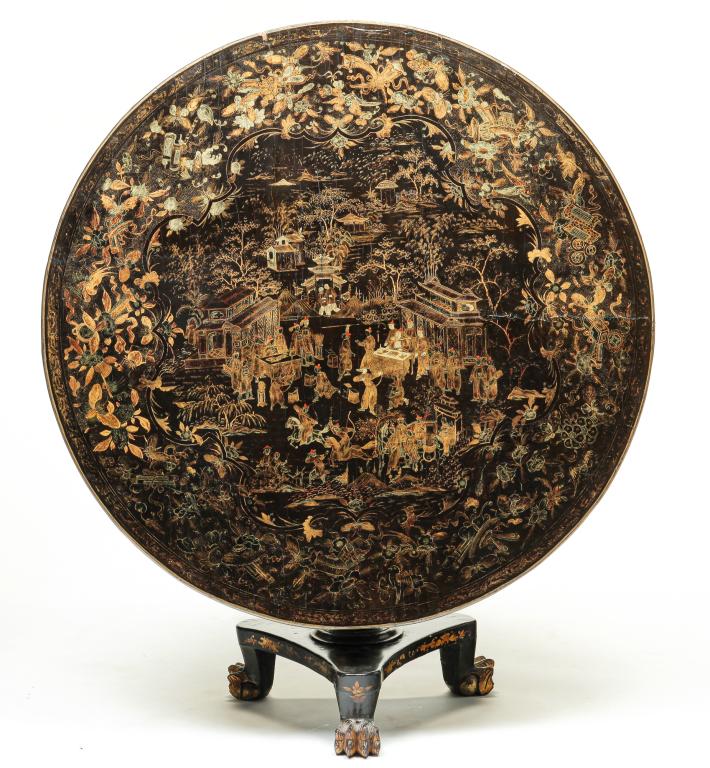 CHINESE EXPORT TILT TOP TABLE. (1 of 8)