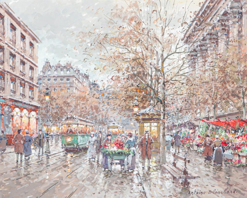 PARISIAN FLOWER MARKET BY ANTOINE BLANCHARD. (1 of 5)