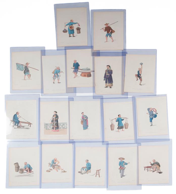 SEVENTEEN PLATES FROM "THE COSTUMES OF CHINA". (1 of 3)