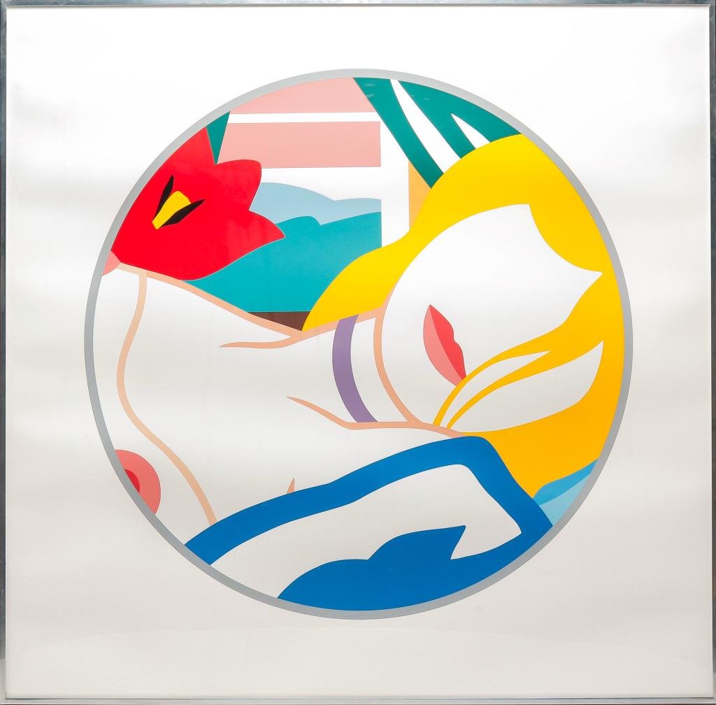 BLONDE VIVIENNE PRINT, TOM WESSELMANN.: New York/Ohio, 1931-2004. Screenprint on paper, signed and numbered 61/100 bottom of image. Large format image of a reclining nude. Framed under Plexiglas (scratches in Plexiglas), 56.5"h. 57.5"w.