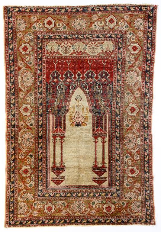 SILK ORIENTAL RUG. (1 of 2)