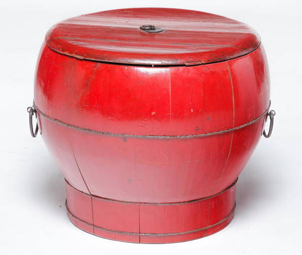 Chinese Wooden Rice Barrel.