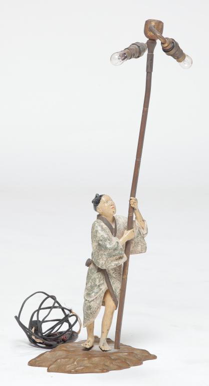 AUSTRIAN COLD PAINTED BRONZE LAMP. (1 of 5)