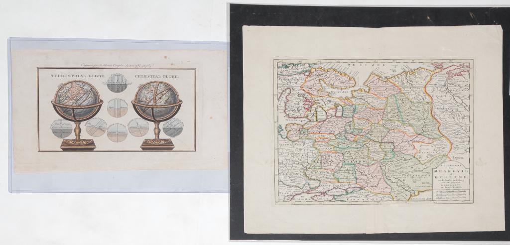 EUROPEAN MAP AND GLOBE PRINT. (1 of 3)