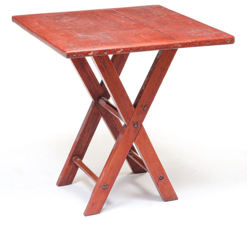 SMALL AMERICAN SAWBUCK TABLE. (1 of 3)