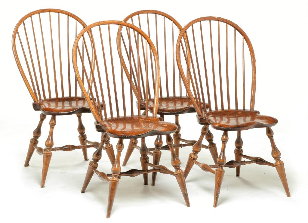 FOUR D.R. DIMES HOOP BACK WINDSOR CHAIRS. (1 of 3)