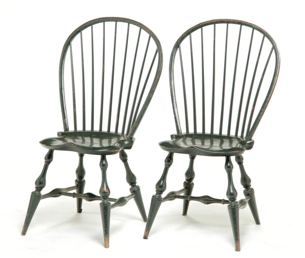 PAIR OF D.R. DIMES HOOP BACK WINDSOR CHAIRS. (1 of 5)