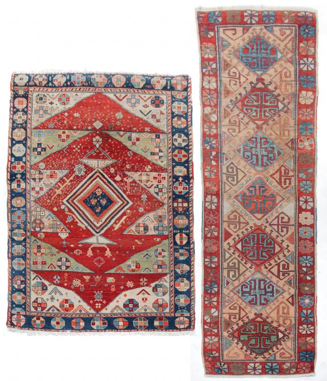 TWO CAUCASIAN RUGS. (1 of 7)