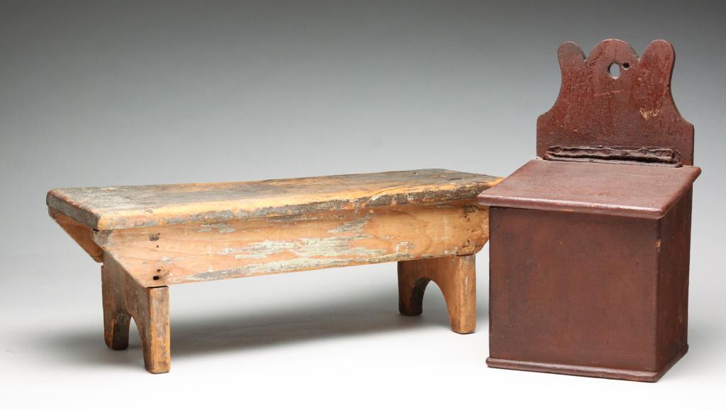 TWO AMERICAN WOODEN PIECES. (1 of 3)