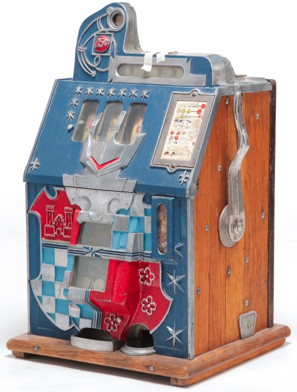 AMERICAN 25 CENT SLOT MACHINE. (1 of 4)