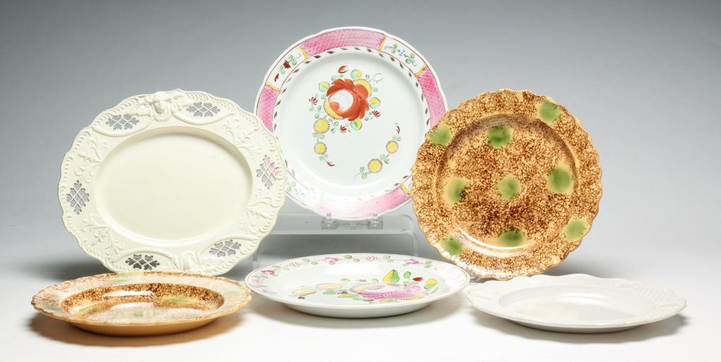 SIX EARLY ENGLISH PLATES. (1 of 5)