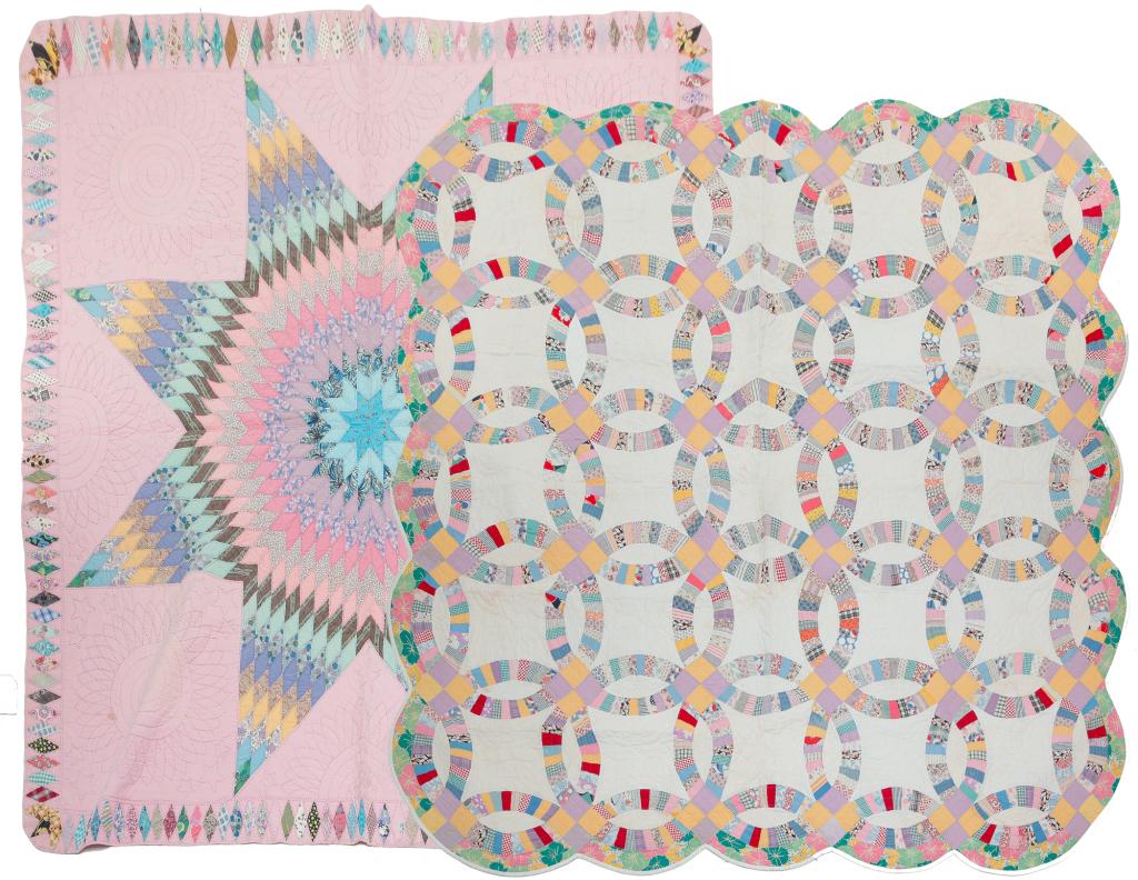 TWO AMERICAN PIECED QUILTS. (1 of 7)