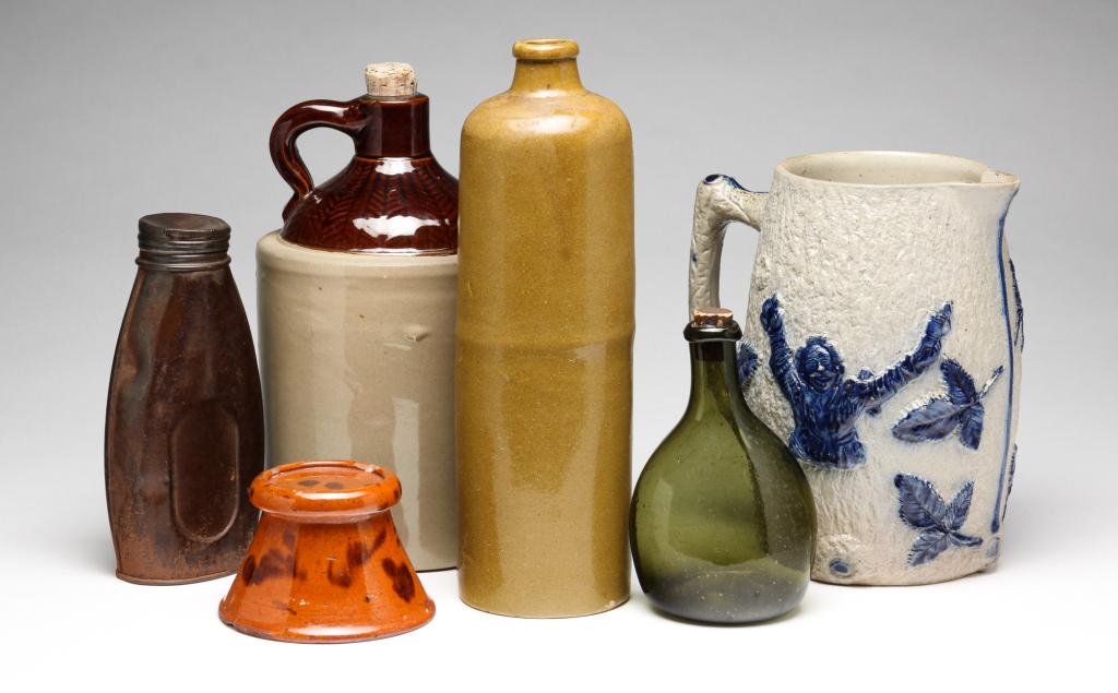 GROUP OF STONEWARE, REDWARE, AND ETC. (1 of 4)