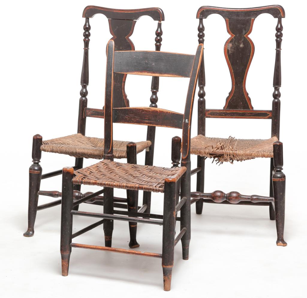 THREE EARLY AMERICAN CHAIRS. (1 of 5)