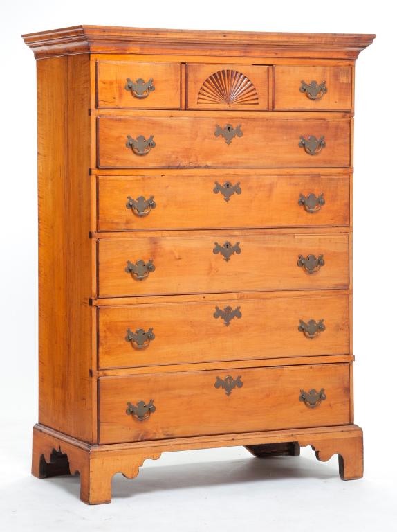 AMERICAN CHIPPENDALE TALL CHEST. (1 of 7)
