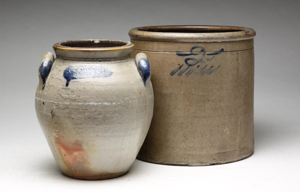 TWO PIECES OF AMERICAN STONEWARE. (1 of 5)