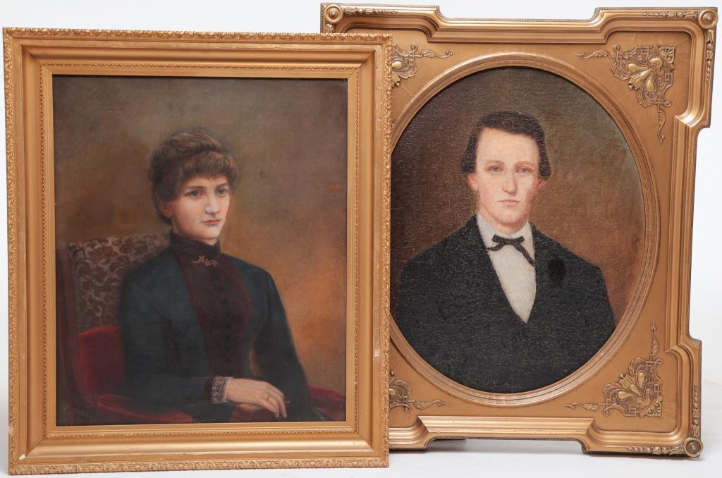 TWO AMERICAN PORTRAITS BY G.W. MORRISON. (1 of 5)