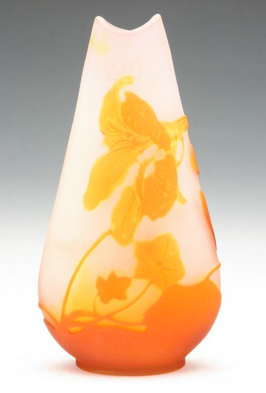 FRENCH GALLE CAMEO CABINET VASE. (1 of 6)